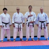 11/2024 Mit Kokubun Sensei und Helge W. in der KKV-Prüfungskommission für Christopher K. zum 6.Dan